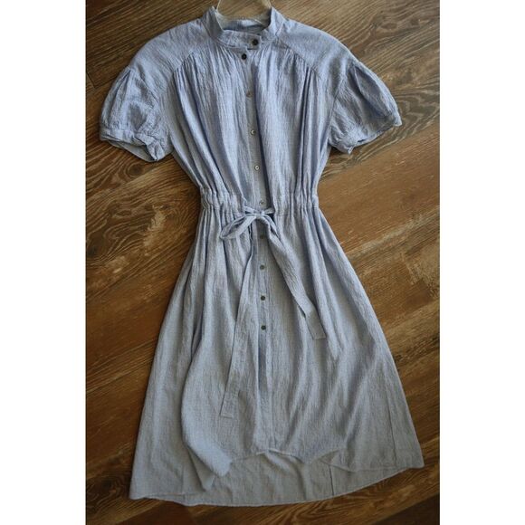 Free People OB642006 Women Sz S Blue Gingham Retro Romance Button-Up Maxi Dress - Picture 1 of 13